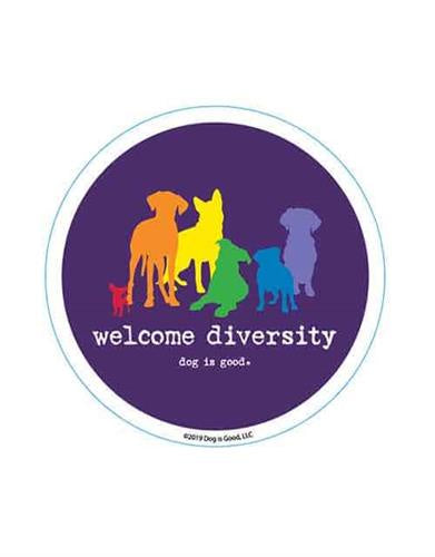 Dog Is Good Sticker Welcome Diversity