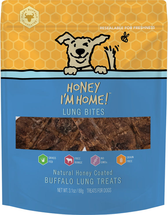 Honey I'm Home Buffalo Lung Bites 3.1oz