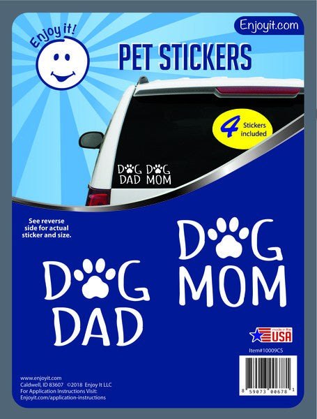 Enjoy It Dog Mom & Dad With Paw Car Sticker