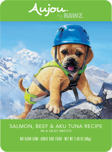 Rawz K9 Aujou Shredded Salmon Beef Tuna 2.46oz PCH