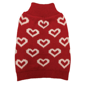 Fashion Pet Allover Red Hearts Sweater