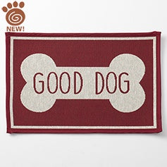 Good Dog Bone Tapestry Mat Red