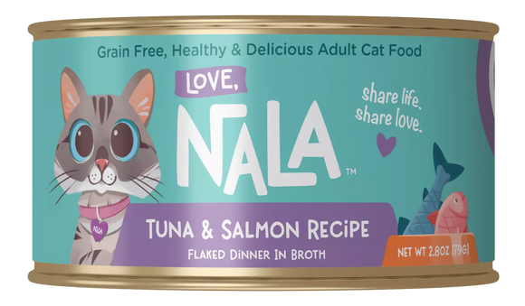 Love Nala Flake Tuna Salmon in Broth 2.8oz