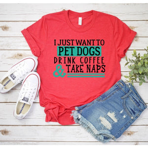 Squishy Faces Pet Dogs Take Naps Red Shirt