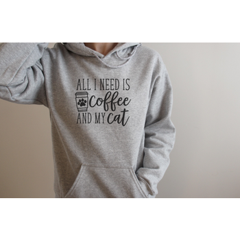 MB All I need is Coffee & Cat Sweatshirt Grey