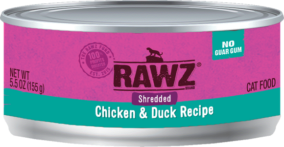 Rawz Cat Cans Shredded Chicken & Duck 5.5oz
