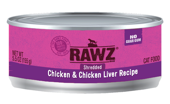 Rawz Cat Cans Shredded Chicken & Chicken Liver 5.5oz