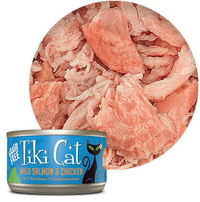 Tiki Cat Luau Wild Salmon Chicken In Chicken Consomme 2.8z*