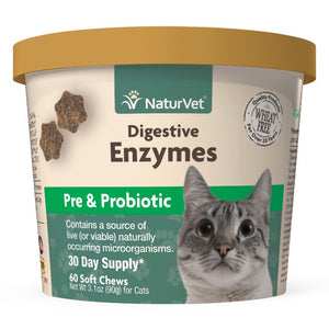 NaturVet Digestive Enzymes Cat 60ct