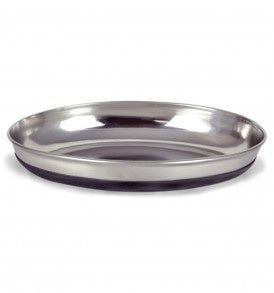 OurPets Stainless Oval Pet Dish Rubber Base