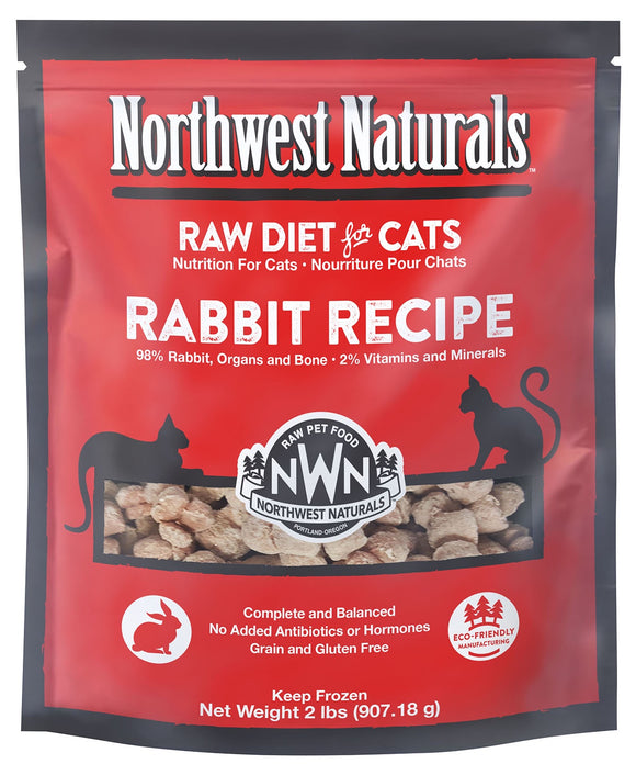 Northwest Naturals Cat Frozen Raw Nibbles Rabbit 2lb