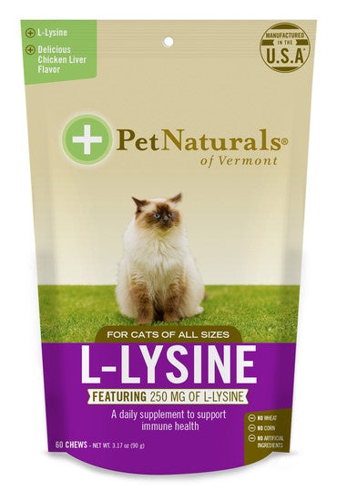 Pet Naturals Vermont L-Lysine Chew Cat 60ct