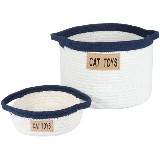 Midlee Cotton Rope Cat Toy Basket