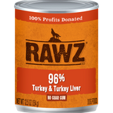 Rawz K9 Cans 96% Turkey & Liver 12.5oz