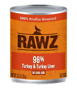 Rawz K9 Cans 96% Turkey & Liver 12.5oz