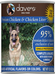 Dave's K9 Premium 95% Chicken & Chicken Liver 12.5oz