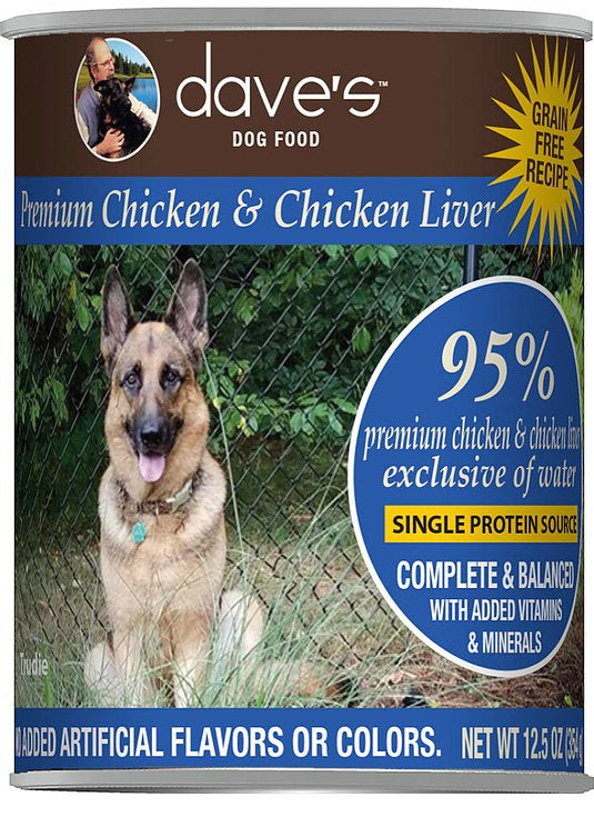 Dave's K9 Premium 95% Chicken & Chicken Liver 12.5oz