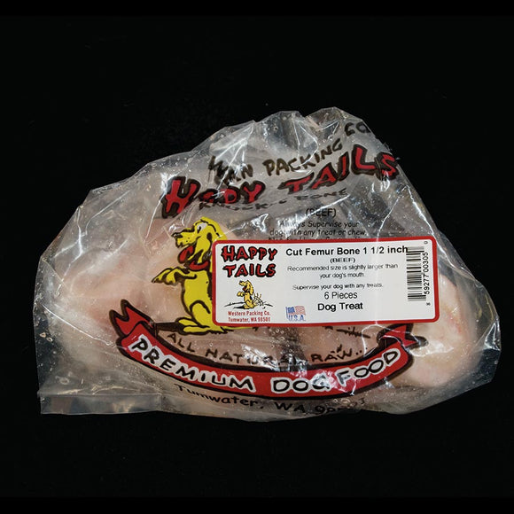 Happy Tails Raw Beef Femur Bone 1.5in 6pk