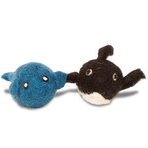 DDKC Whale Orca Wool Cat Toy 2 Pack