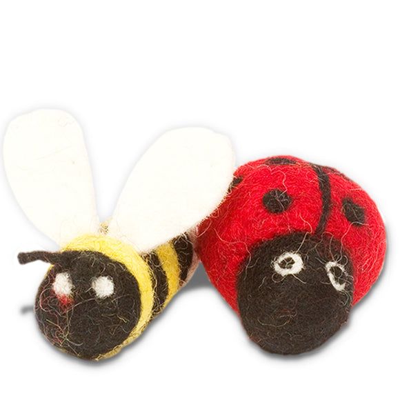 DDKC Lady Bug Bee Wool Cat Toy 2 Pack