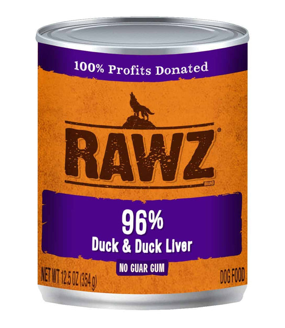 Rawz K9 Cans 96% Duck & Liver Pate 12.5oz