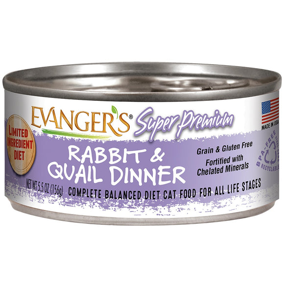Evangers Cat Super Premium Rabbit Quail 5.5oz*