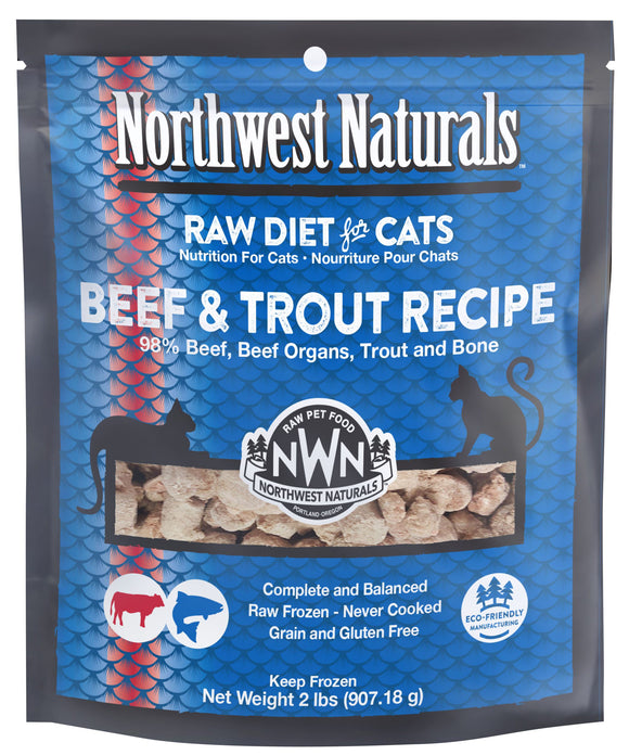 Northwest Naturals Cat Frozen Raw Nibbles Beef Trout 2lb