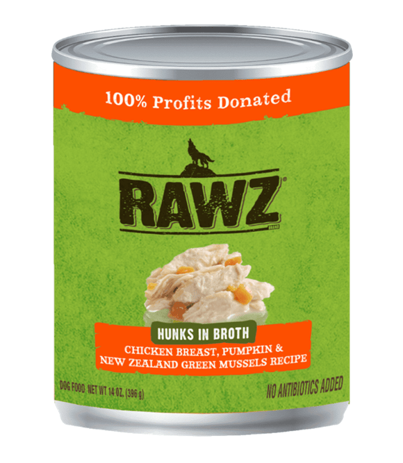 Rawz K9 Hunks In Broth Chicken Pumpkin & Green Mussel 10oz
