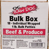 OC Raw Dog Beef Produce Patties
