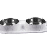 Messy Mutts Double Feeder Marble