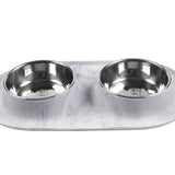 Messy Mutts Double Feeder Marble
