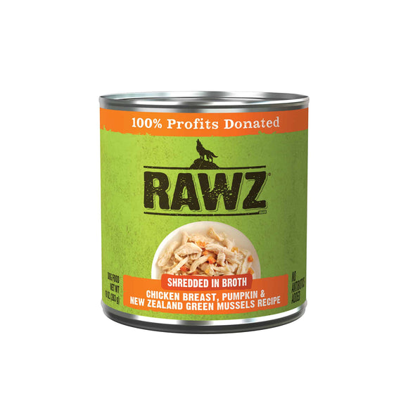 Rawz K9 Shredded In Broth Chicken Breast Pumpkin & New Zealand Green Mussles 10oz