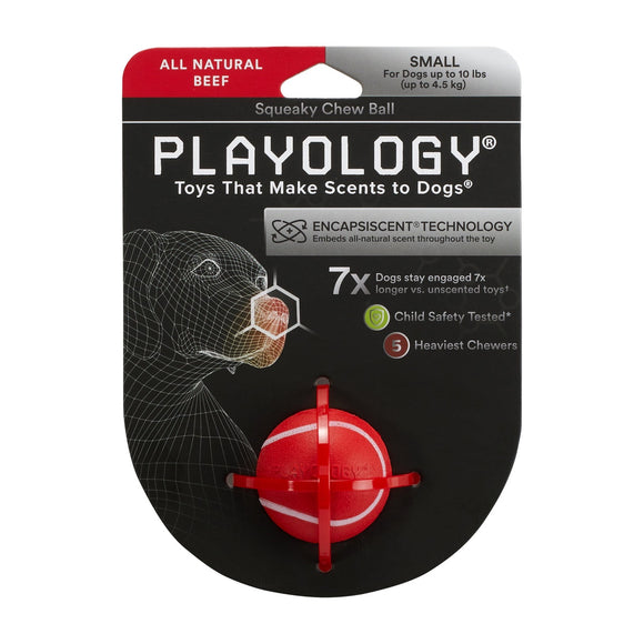 Playology Squeaky Chew Ball Beef
