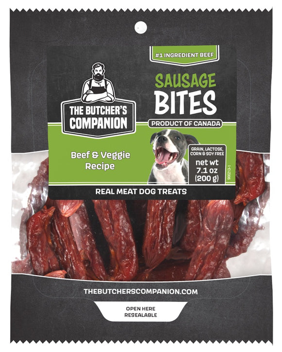 Butcher's Companion Dog Sausage Bites Beef & Veg 7.1oz