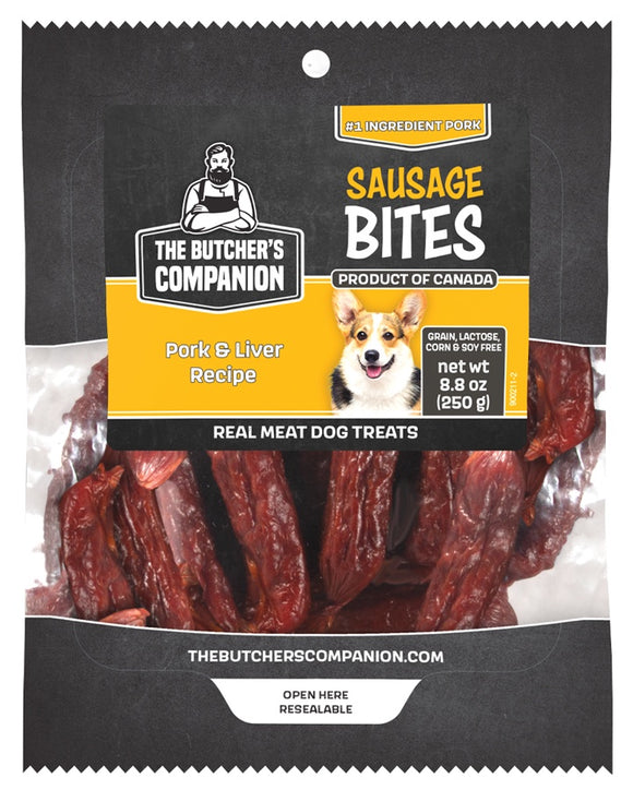 Butcher's Companion Dog Sausage Bites Pork & Liver 8.8oz