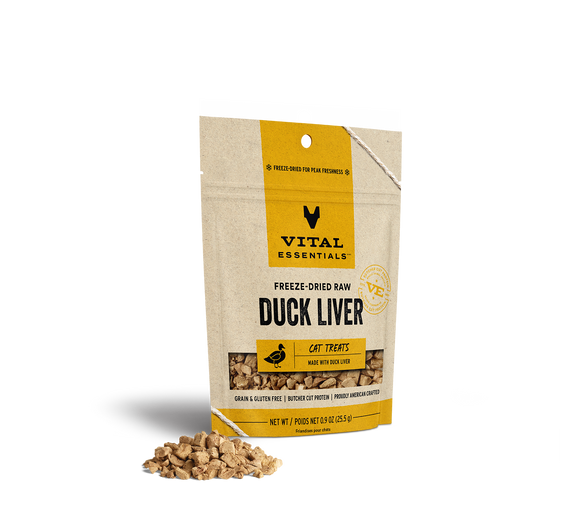 Vital Essential Cat Freeze Dried Treat Duck Liver .9oz