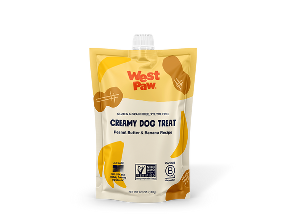 West Paw Creamy Dog Treat Peanut Butter & Banana 6.2oz