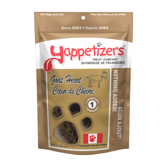 Yappetizers Dehydrated Goat Heart 3oz