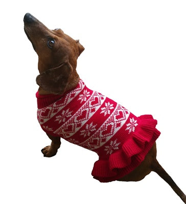 Dallas Dogs Hearts & Snowflakes Sweater