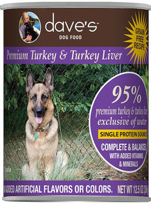 Dave's K9 Premium 95% Turkey & Turkey Liver 12.5oz