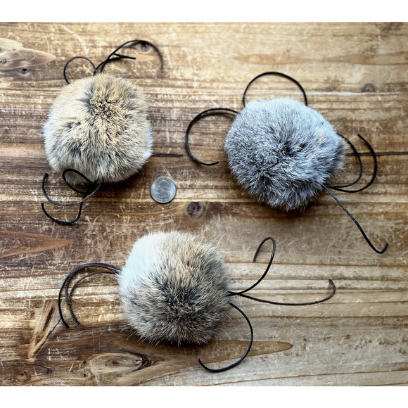 Whiskers 'n Paws Natural Rabbit Fur with Leather Cord