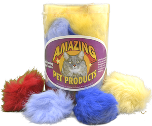Amazing Cat 2" Real Fur Balls Asst Colors