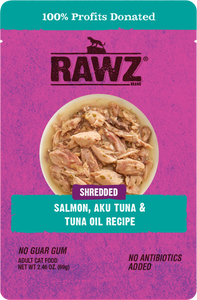 Rawz Cat Shredded Salmon Tuna 2.46oz Pouch