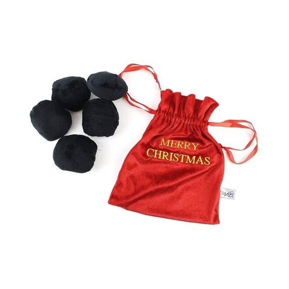 Midlee Bag of Coal Christmas Dog Toy