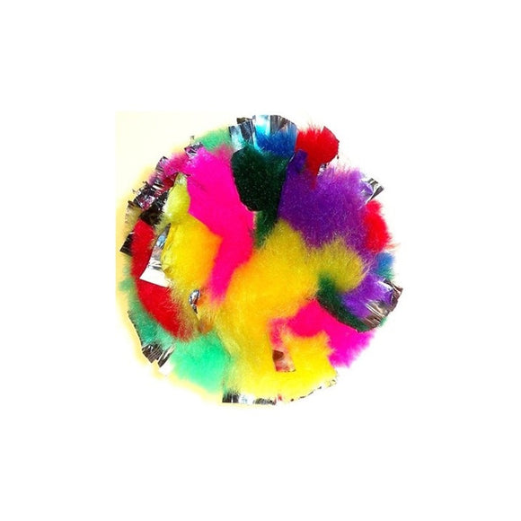 Crinkle Multi Color Fluff Ball with Mylar