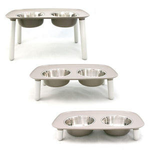 Messy Mutts Double Elevated Feeder Stainless