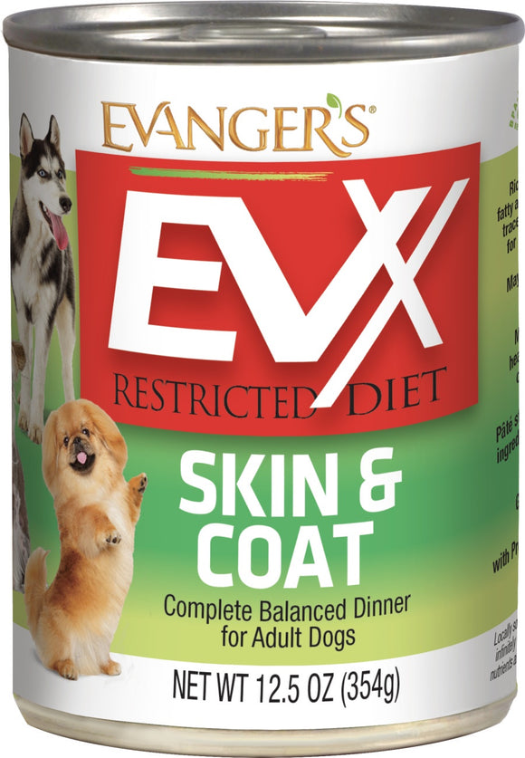 Evanger's EVx Restricted Diet Skin & Coat Wet Dog Food 12.5oz