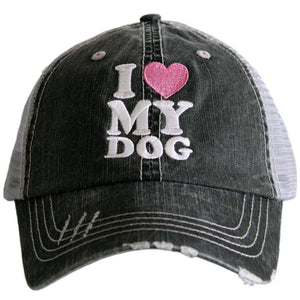 Katydid Trucker Hat I Love My Dog