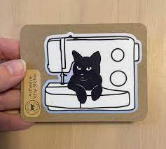 Jaycat Designs Cat Sewing Machine Stickers