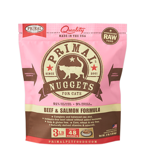 Primal Raw Beef Salmon Nugget Cat 3lb